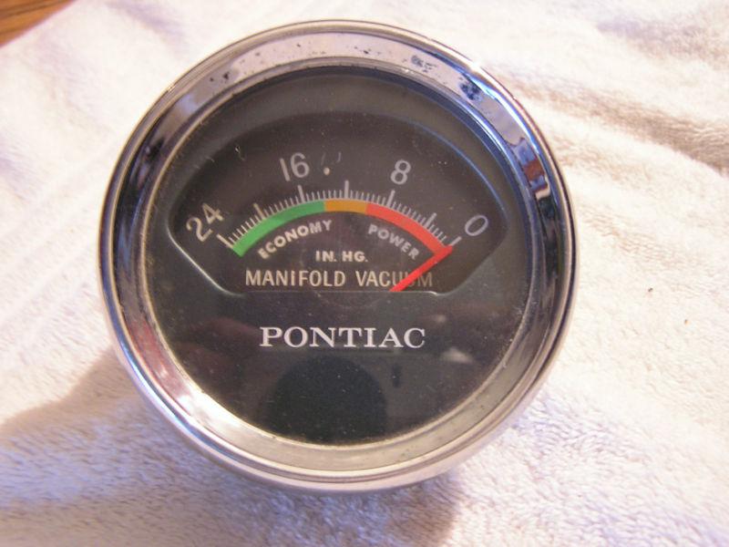 Vintage factory pontiac vacuum gage rare piece made by ac rat rod