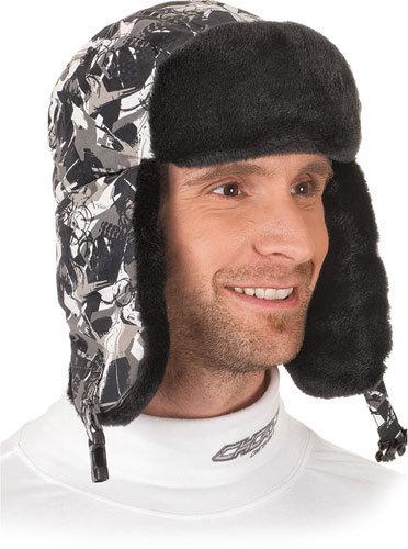 Choko fun-fur trapper snowmobile hat grunge print xs/small
