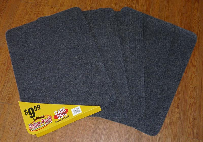 5-pack of roadpro universal 18" x 24" gray carpet floor mats for truck rv camper