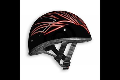 Vega xts half helmet naked tribal red sparkle size xl dot cruiser motorcycle