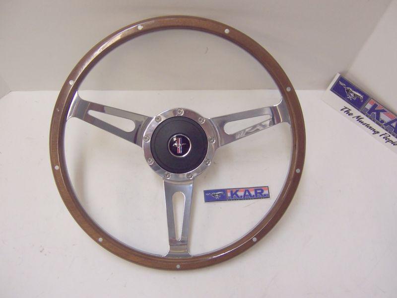 1967-1973 mustang,genuine hand rubbed mahogany & aluminum steering wheel kit 