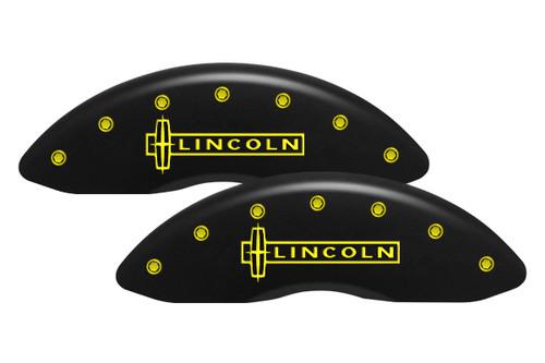 Mgp 10042-s-lcn-ym lincoln caliper covers full set yellow engraved lincoln logo