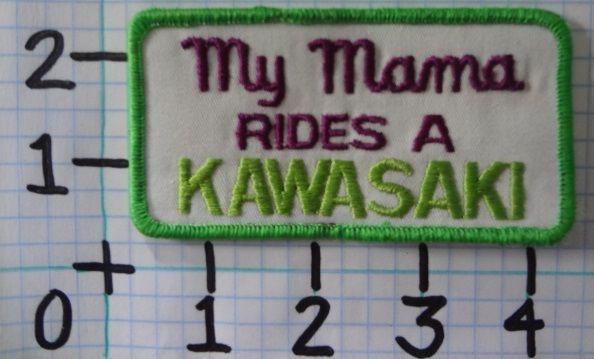 Vintage nos kawasaki "my momma rides" motorcycle patch from the 70's 002