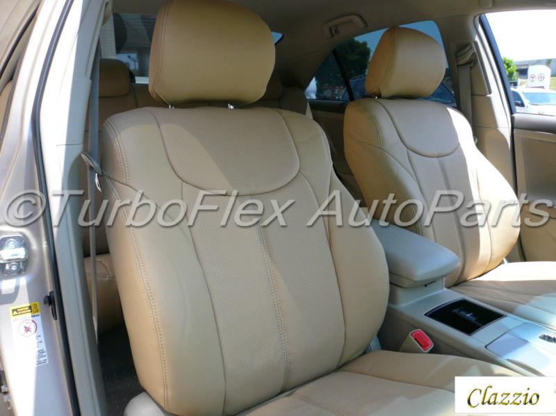 Clazzio custom fit leather seat cover set beige toyota prius 2004-2009