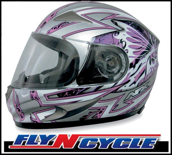 Afx fx-90 pink & silver passion large full face motorcycle helmet dot ece