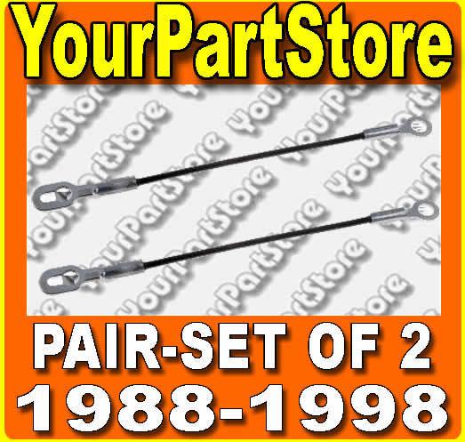 88-98 chevy gmc pu pickup truck tailgate support straps cables left & right pair