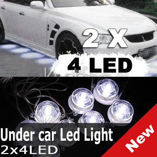 8 pcs led  underbody glow interior undercar auto decoration lamp white light wow