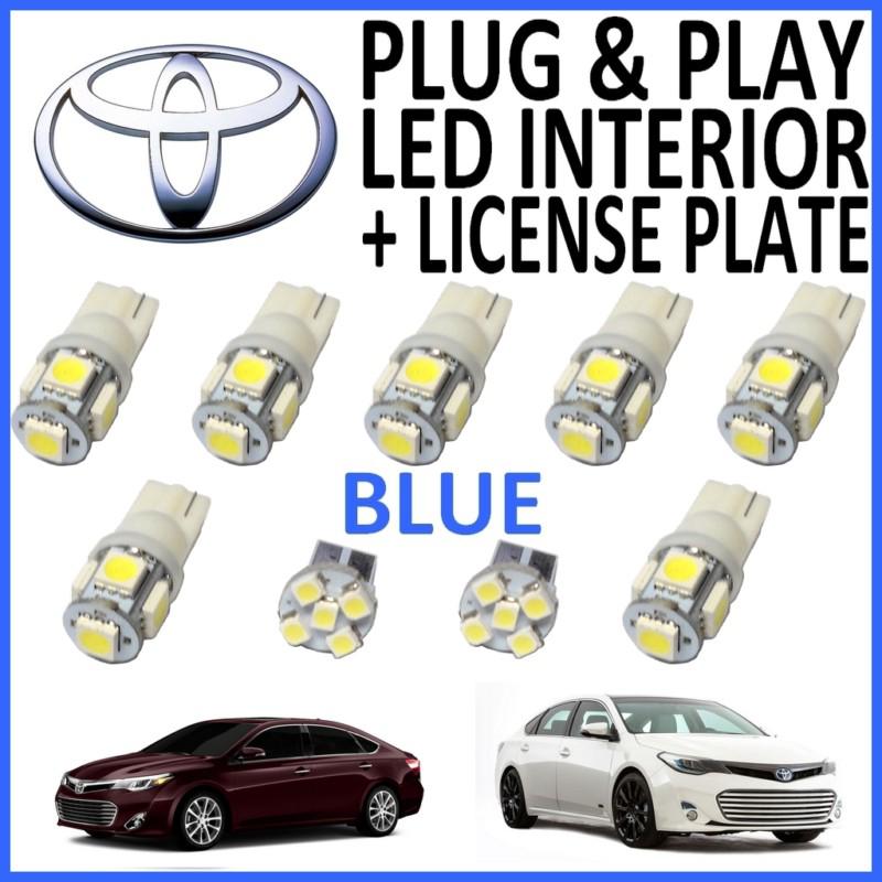 9 piece super blue led interior package kit + license plate tag lights ta2b