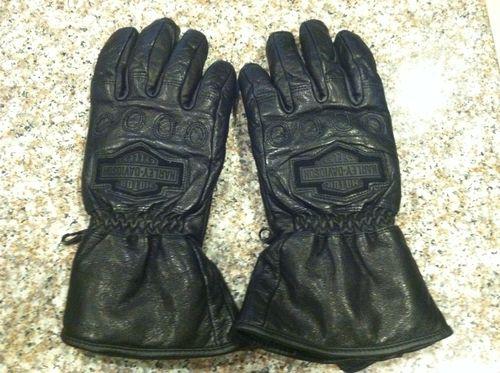 Harley leather medium gauntlet gloves men