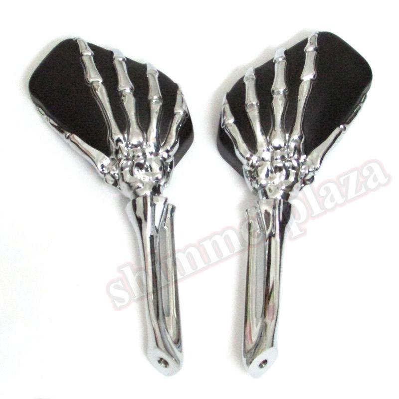 3d skull skeleton hand mirrors for kawasaki ninja vulcan 800 900 1500 1600