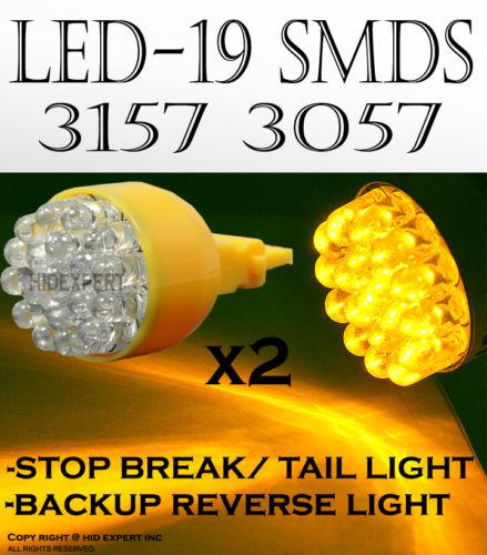 X2 yellow direct replace 19x led rear turn signal 3157 bulbs xz8 alb usdot