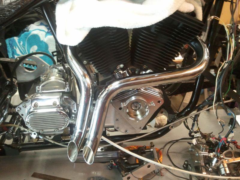 Laf style exhaust, y pipe, 1 3/4, softails and sportsters, choppers, bobber