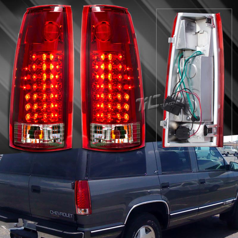 Chevy gmc c10 crew extended standard cab red lense tail brake signal lights lamp