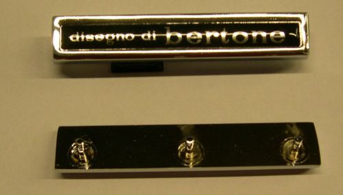 Alfa romeo disegno di bertone metal chromium side badge size 90 x 18 millimeters