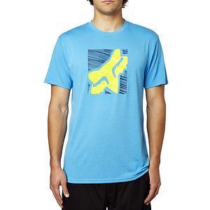 Fox racing conjunction mens short sleeve tech t-shirt surface blue
