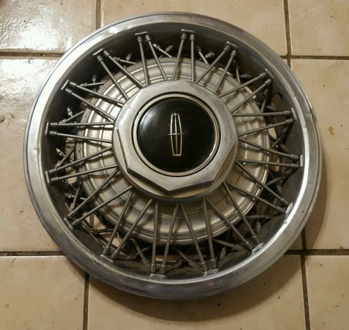 (1) oem 1983-89 lincoln town car mark vi 15&#034; wire spoked hubcap wheel cover #2