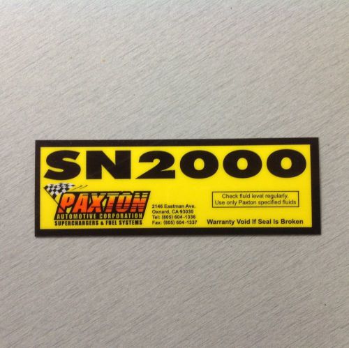 Paxton supercharger sn-2000 blower decal camaro mustang mcculloch studebaker