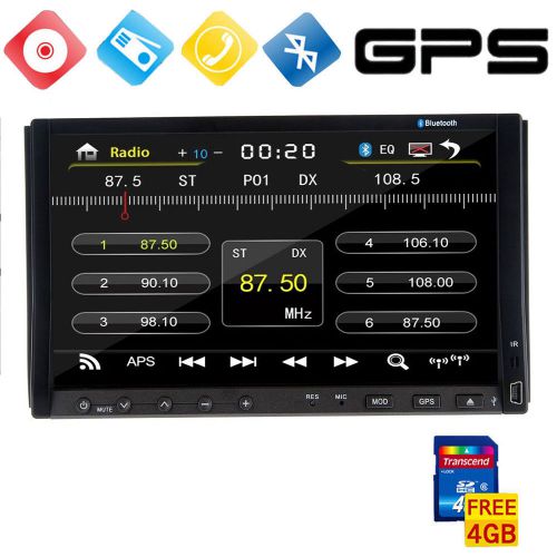 Gps navigation hd double 2din car stereo dvd player bluetooth ipod mp3 tv+8g map