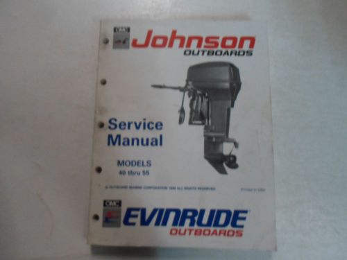 1991 johnson evinrude outboards 40 thru 55 service shop manual oem boat worn 91