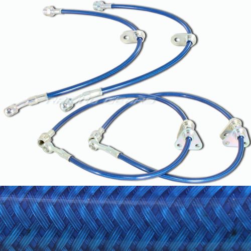 For 94-97 acura integra dc2 front rear blue stainless steel brake line hose kit