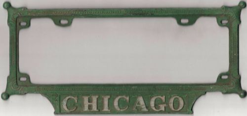 1920&#039;s or 1930&#039;s chicago illinois license plate frame