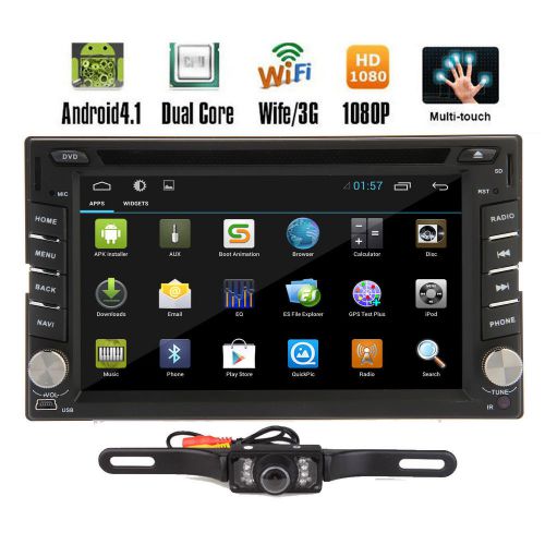 Capacitive android 4.4 double 2din car dvd player stereo gps bluetooth wifi 3g