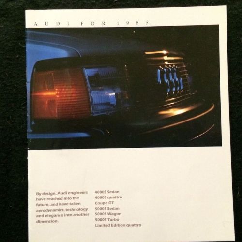 1985 audi dealer promotional literature full line sales catalog brochure 85 book