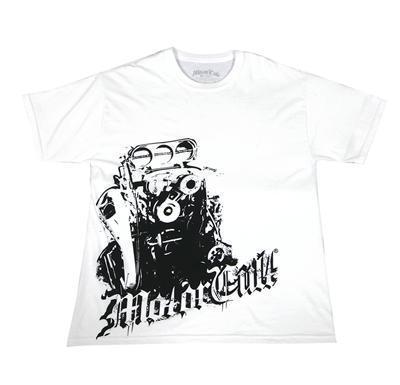 Motorcult t-shirt cotton white motor cult logo men's large ea