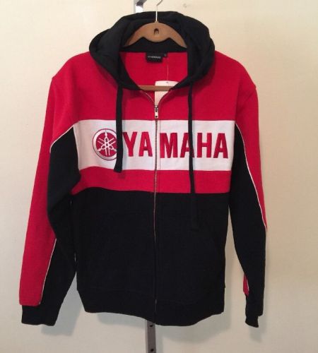 Nwt yamaha hooded sweatshirt red black white zip front size xs