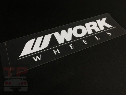 W21 work wheels disc sticker x1 decal white 3.9 x 1.2 inch genuine jdm 130009