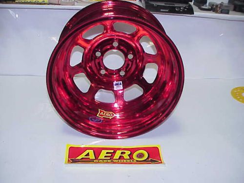 Aero red 5 x 4-3/4&#034; wheel 15&#034;x 8&#034; imca 1&#034; offset 52-984710 hobby stock w17 nice!