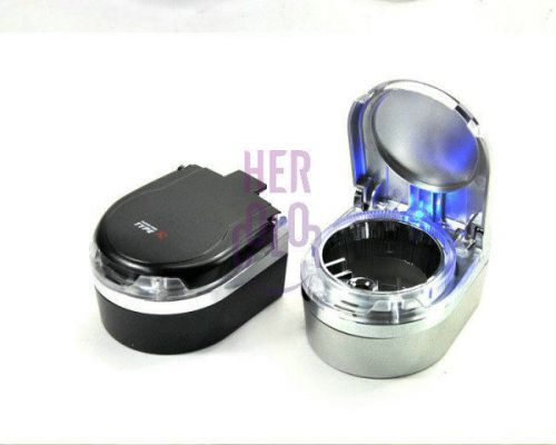 Portable car auto truck ashtray with lid cover blue led light
