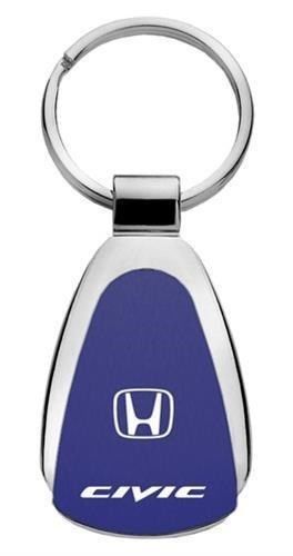 Honda kcb-civ civic blue teardrop keychain/key fob engraved in usa genuine