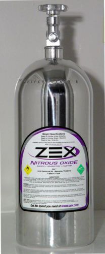 New zex 10lb polished nitrous oxide nos bottle with hi-flow valve #82000p