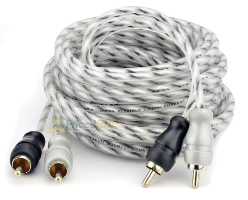 Bullz audio 18 ft car stereo twisted rca cables interconnect cable wires audio