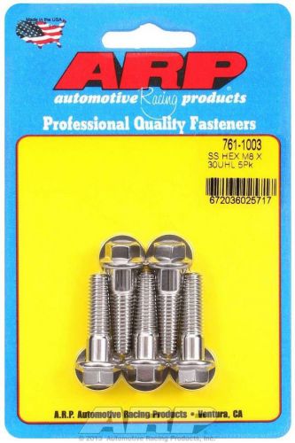 Arp universal bolt 8 mm x 1.25 thread 30 mm long stainless 5 pc p/n 761-1003