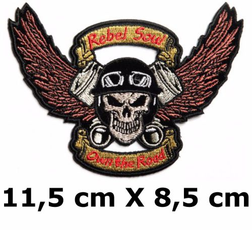 Patch wings skull rebel sow own the road chopper motard harley 11,5 cm x 8,5 cm
