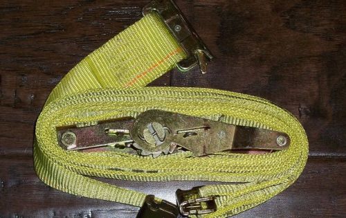 Ratchet load strap 15 ft x 2 in lift-all 1000 lb limit wide handle  yellow