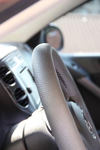 Circle cool diy car steering wheel wrap cover trim grey leather 47002 van sport