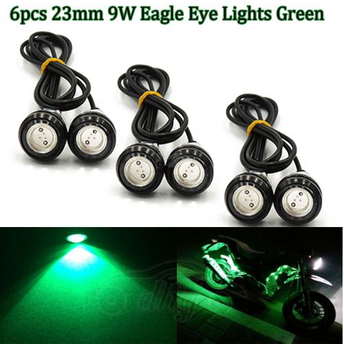 6pcs 9w led eagle eye light vehicle auto fog reverse parking signal light green