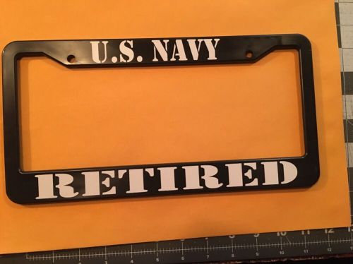 Us navy retired license plate frame tag holder us seller