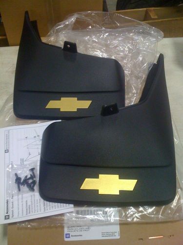 07-13 chevrolet silverado molded splash guard kit front &amp; rear black grained oem