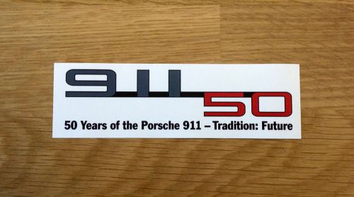 Lot of 4 porsche 911 50 years 50th anniversary stickers decal (13cm x 3.5cm)
