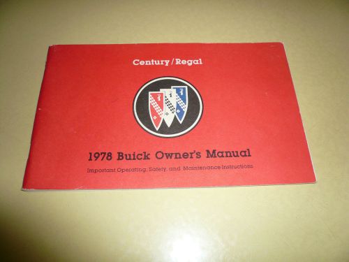 1978 buick century regal owner&#039;s manual  - glove box