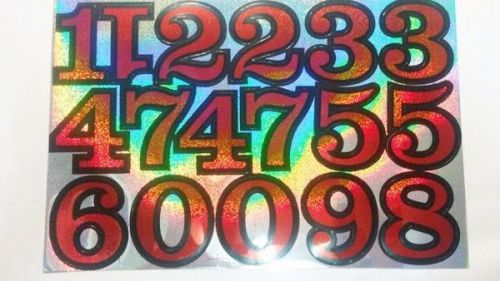 Numbers red trim black decal stickers boat office car mailbox party decor 1x new