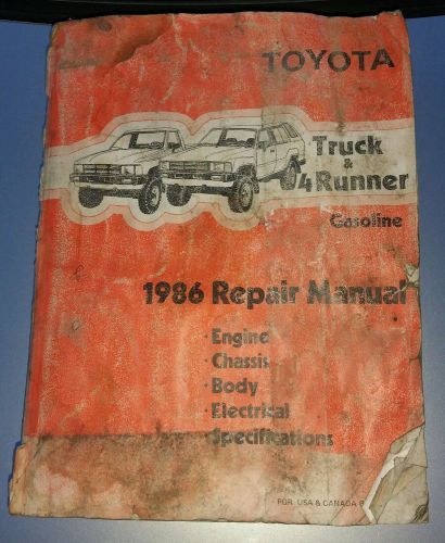 Toyota truck and 4 runner, 1986 factory shop manual in 2 pieces