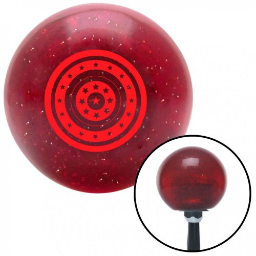 Red star target red metal flake shift knob with 16mm x 1.5 insert apu model t