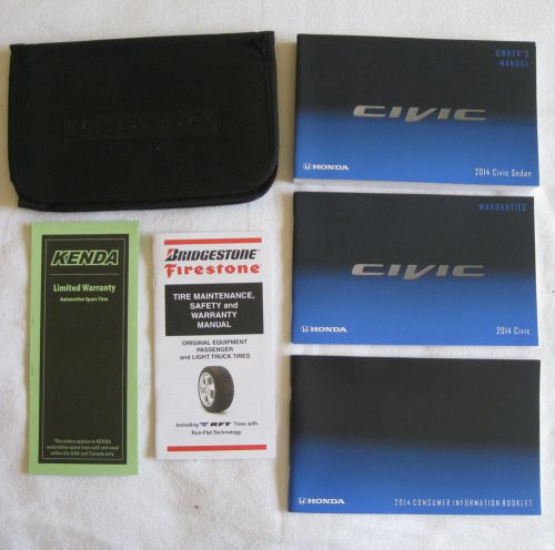 2014 honda civic sedan oem owner&#039;s owners manual set