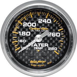 Autometer 4731 carbon fiber water temperature gauge