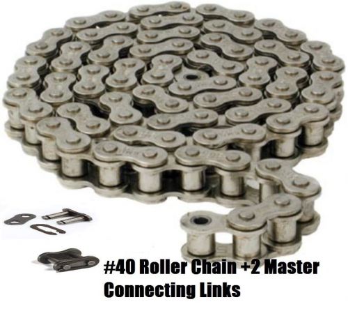 Chain assembly, roller, #40 ,go karts, scooters, 10&#039;, 2 connecting links, tritan